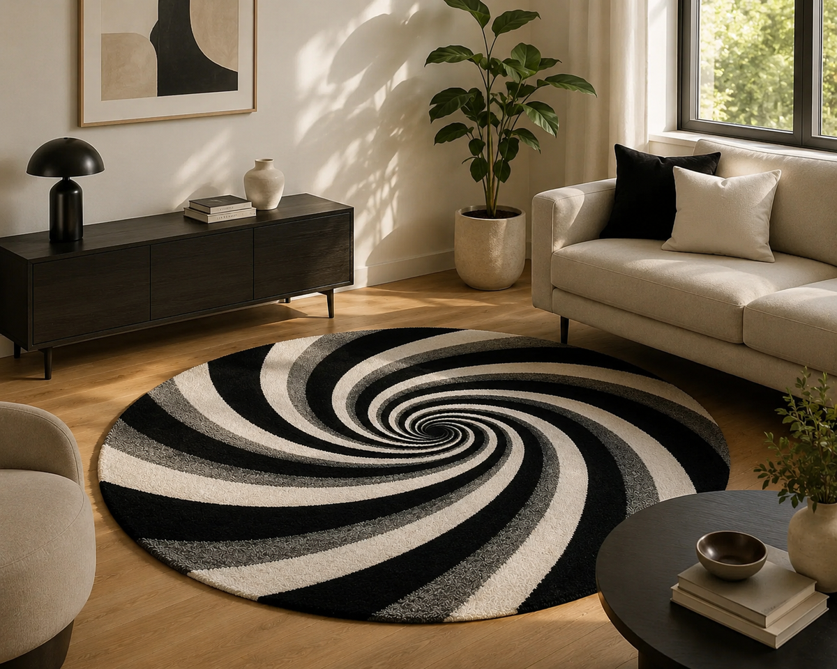 Illusion Vortex Hand Tufted Rug