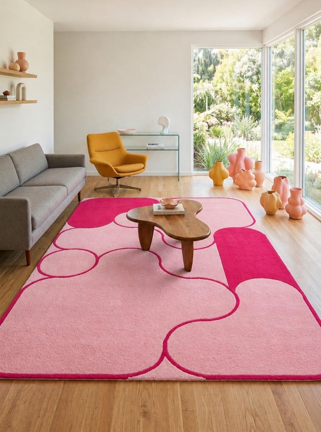Blush Mosaic Hand Tufted Rug