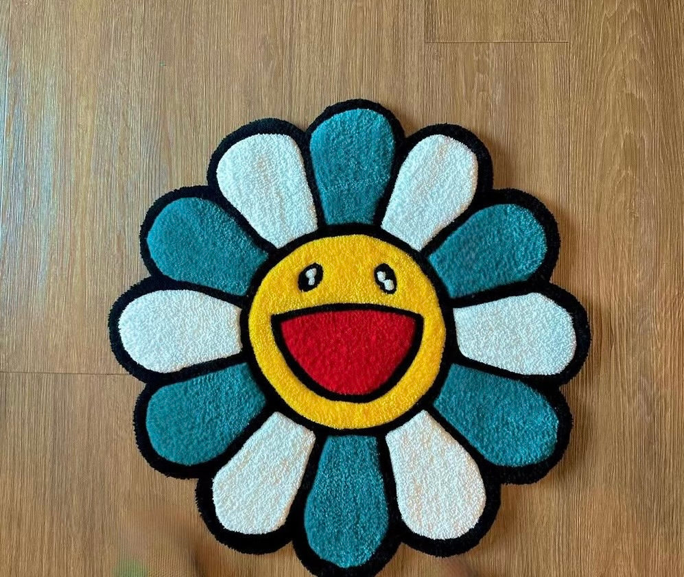 Pop Flower Smiley Rug